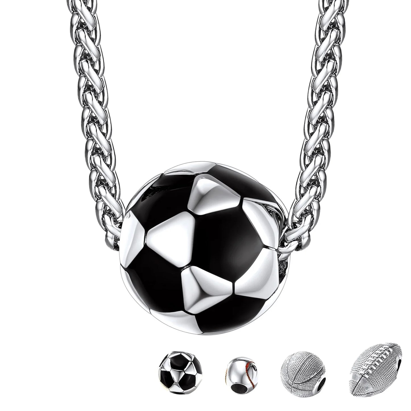 Men's 3D Soccer Ball Pendant Necklace – Football Sports Fan Jewelry Gift