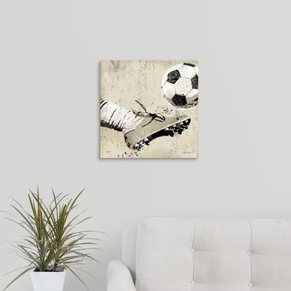 16" x 16" "Vintage Soccer Strike" by Peter Horjus | Canvas Wall Art