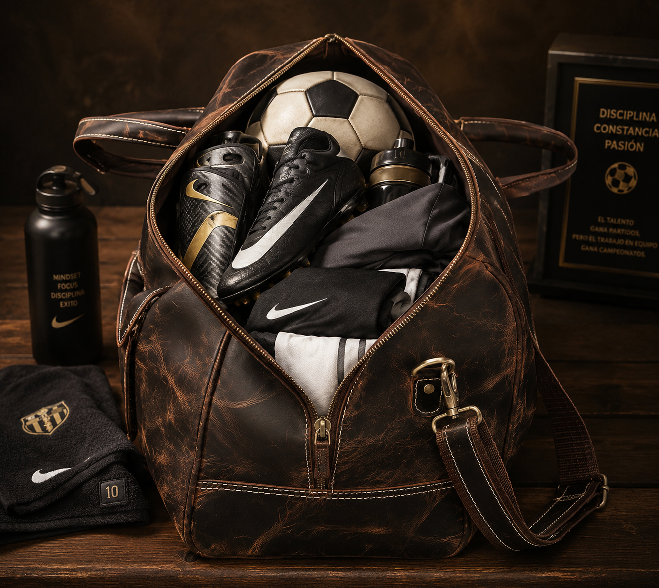 Luxury 24-Inch Full-Grain Leather Duffel Bag in Brown | Timeless Travel Companion for Men & Women