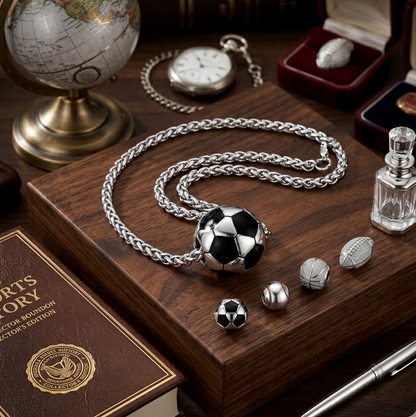 Men's 3D Soccer Ball Pendant Necklace – Football Sports Fan Jewelry Gift