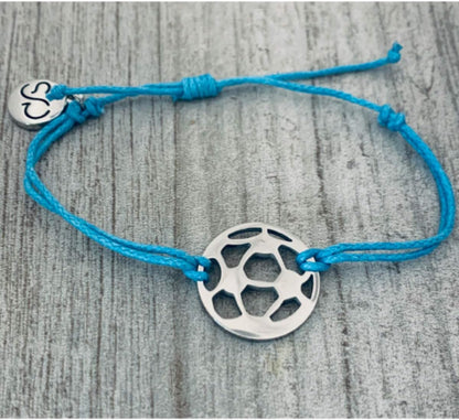 Soccer Bracelet, Soccer Jewelry, Adjustable Stainless Steel Soccer Charm Bracelets - Soccer Gifts