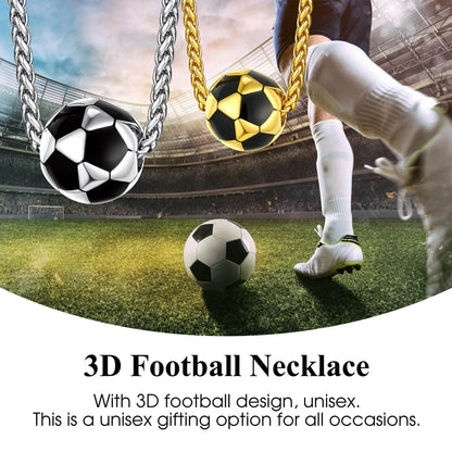 Men's 3D Soccer Ball Pendant Necklace – Football Sports Fan Jewelry Gift